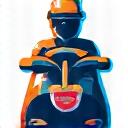 Delivery scooter icon for gourmet food delivery